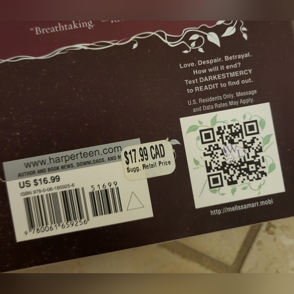 HARDCOVER Darkest Mercy by Melissa Marr - Picture 10 of 10